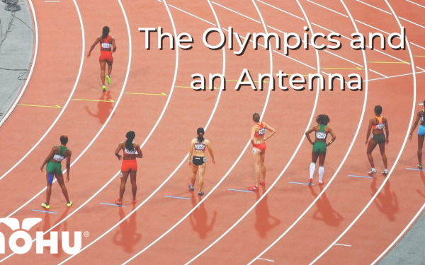 Olympic female runners on a track, The Olympics and an Antenna, Mohu
