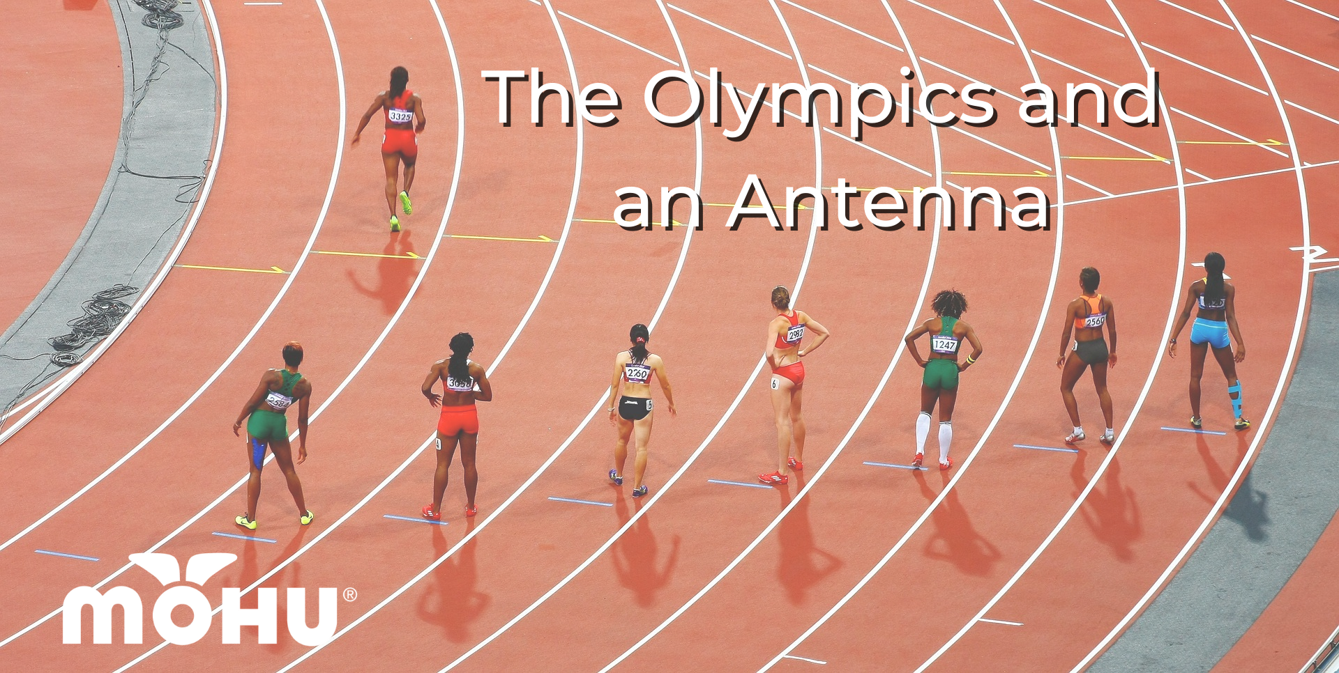 Olympic female runners on a track, The Olympics and an Antenna, Mohu