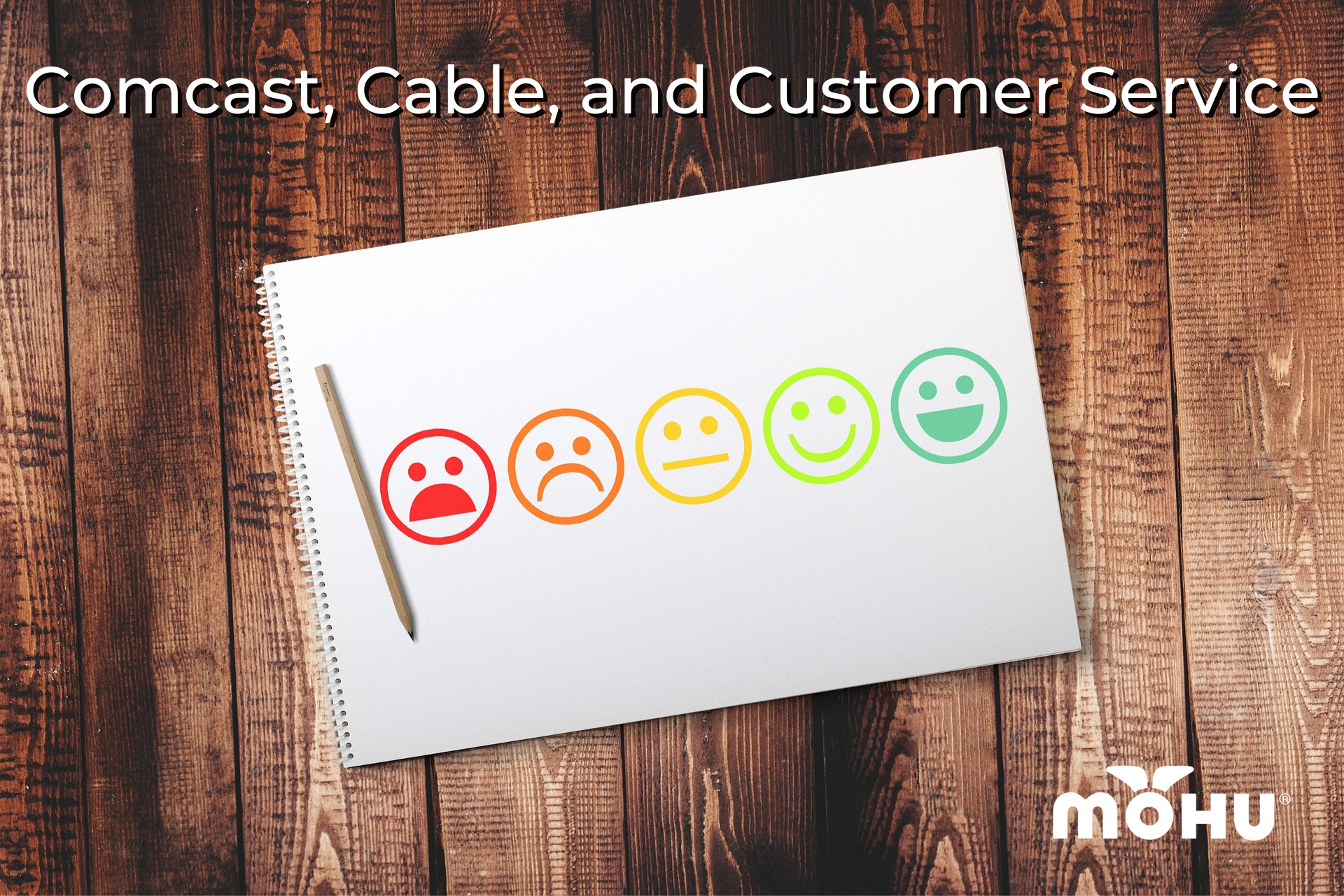 smiley faces ranging from sad to happy, Comcast, Cable, and Customer Service, Mohu