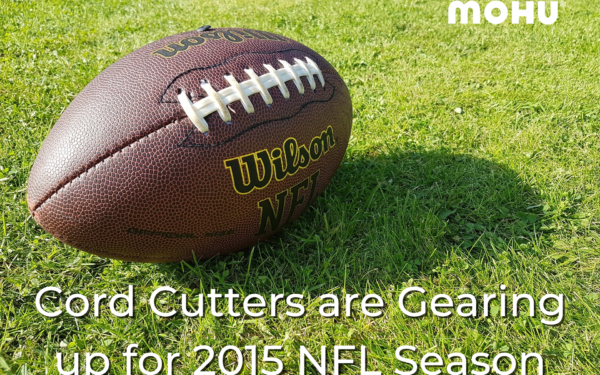 Football sitting in the grass, Mohu logo, Cord Cutters are Gearing up for 2015 NFL Season