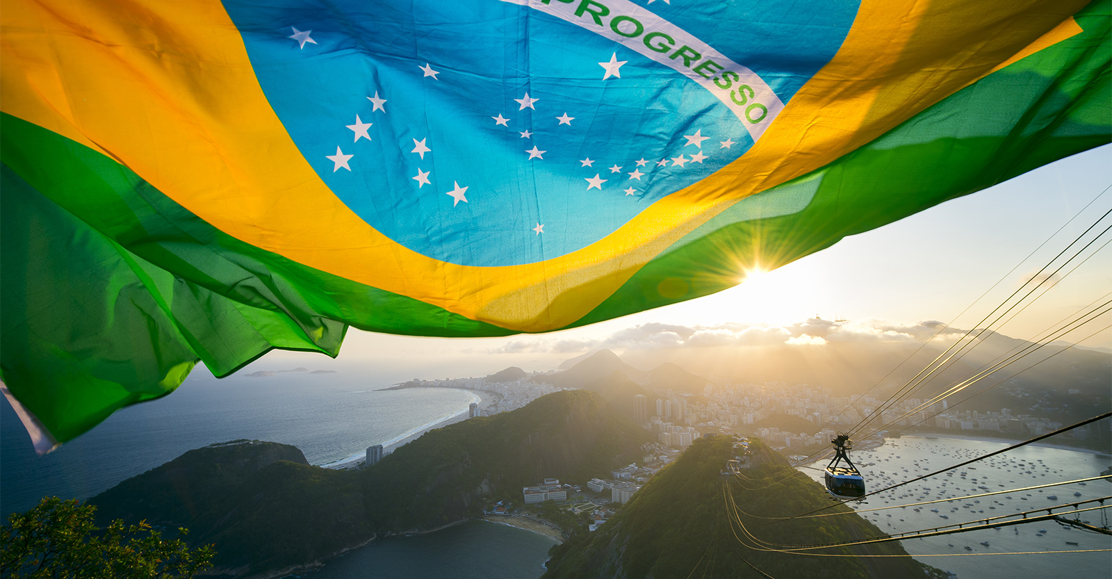 Rio Olympics flag high in the sky