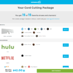 your cord cutting package screenshot on Untangle TV