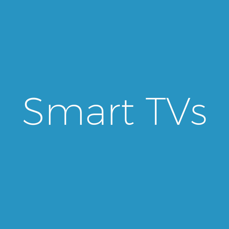 "Smart TVs" text in a blue box